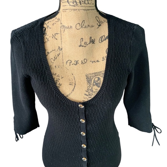 Guess Black Button Down Sweater Size XL - Picture 3 of 10